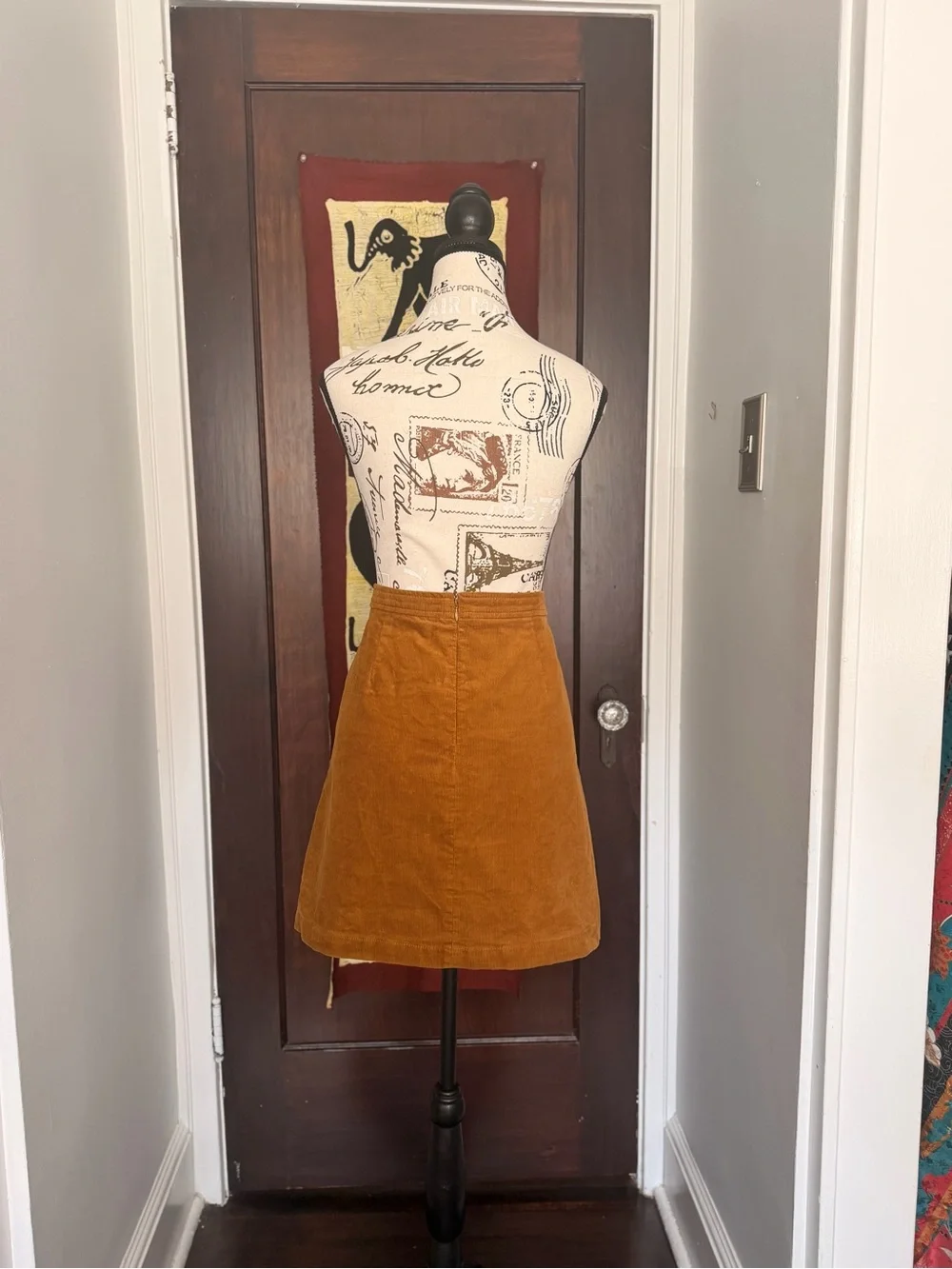 J. Crew Corduroy Button-Front A-Line Mini Skirt - Mustard